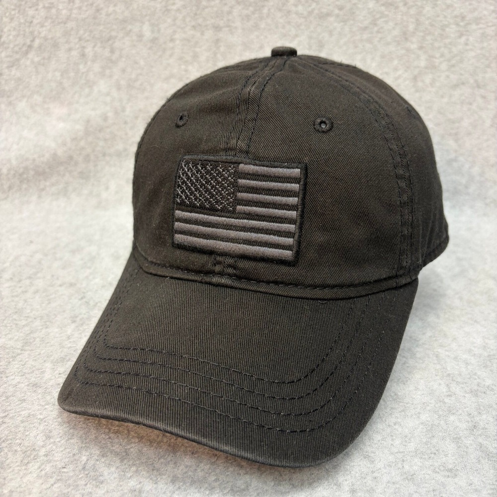 Academy Sports USA Flag Adjustable OSFM Black Embroidered Tactical Hat